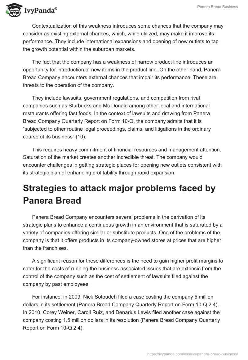 Panera Bread Business. Page 3