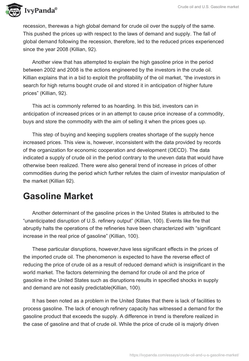 Crude oil and U.S. Gasoline market. Page 2