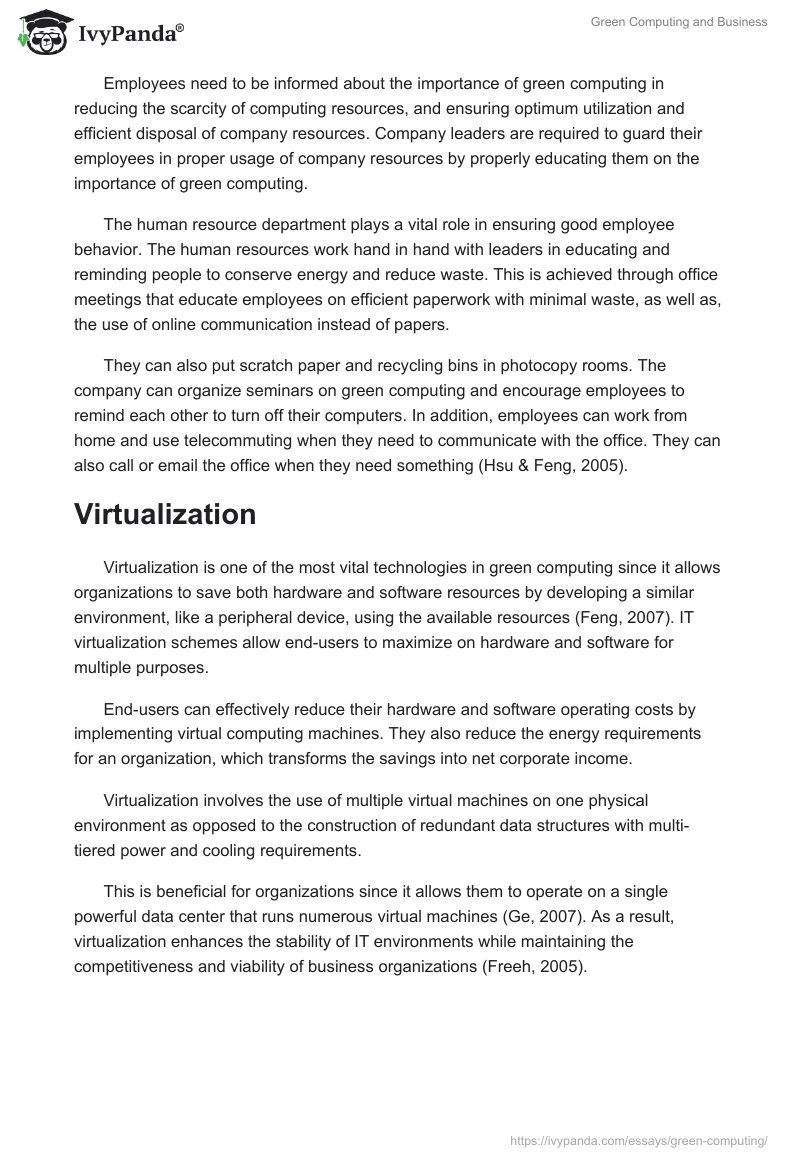 Green Computing and Business. Page 2