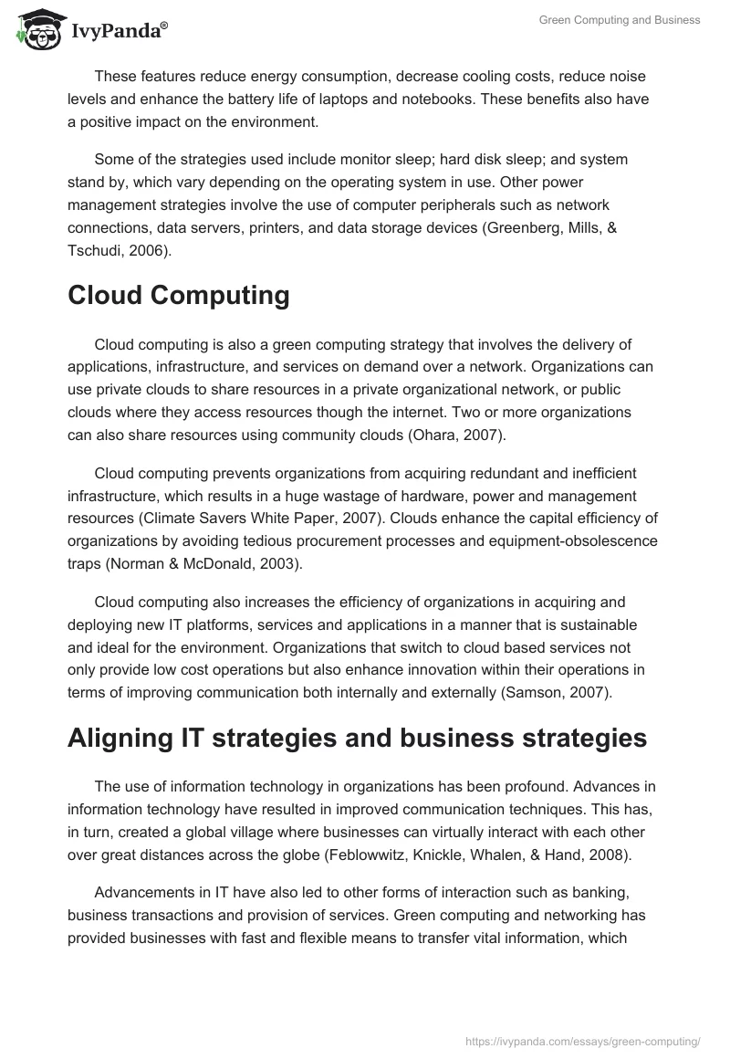 Green Computing and Business. Page 4