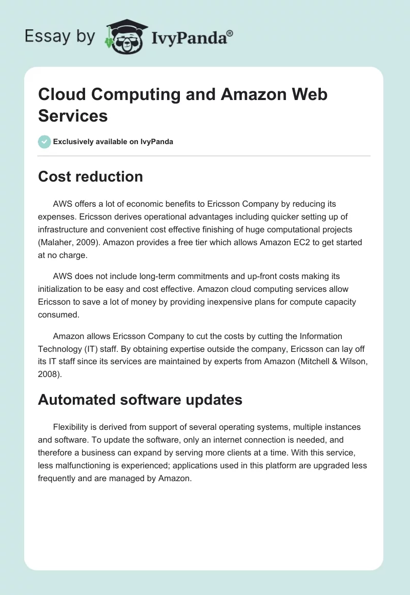 Cloud Computing and Amazon Web Services. Page 1
