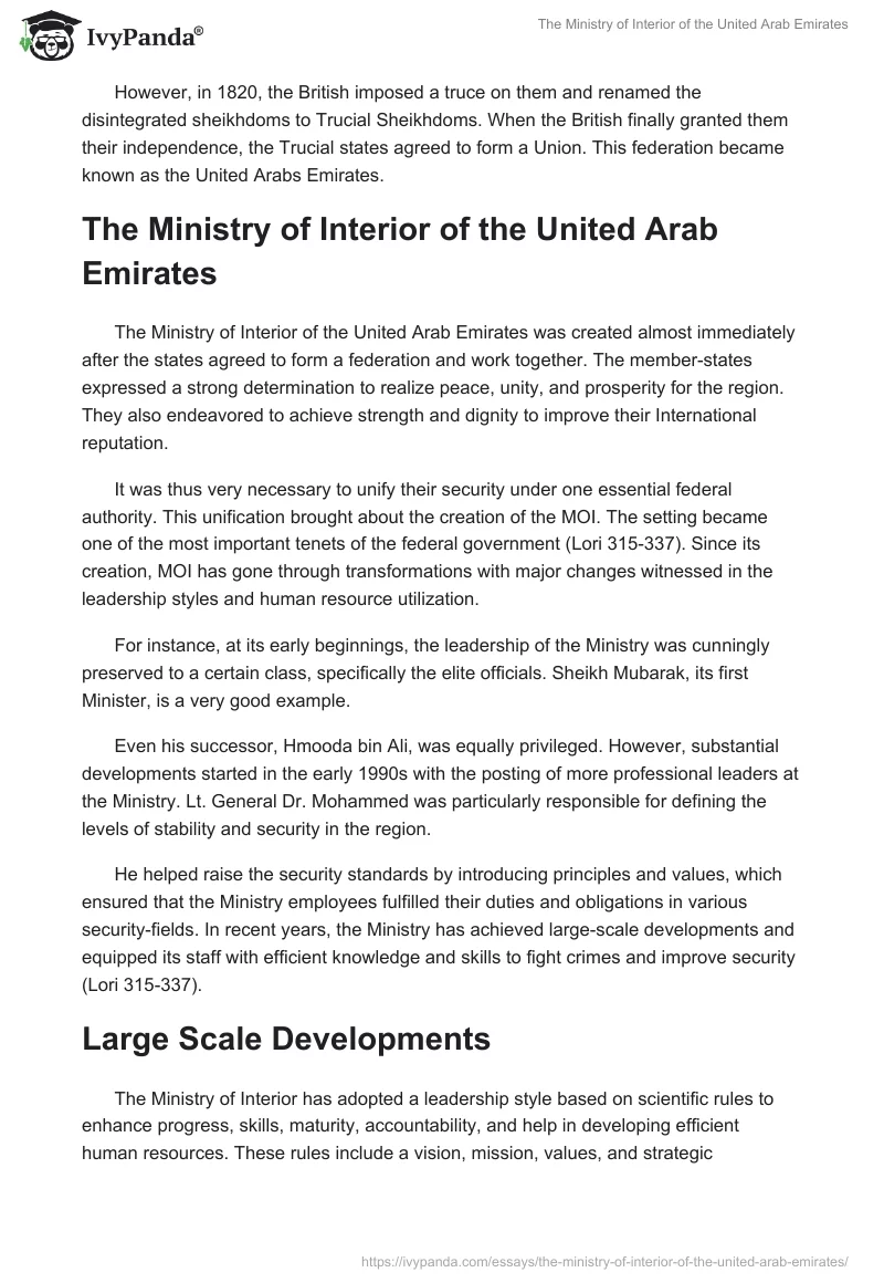 The Ministry of Interior of the United Arab Emirates. Page 2