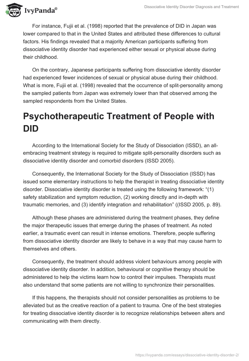 Dissociative Identity Disorder Diagnosis and Treatment. Page 5