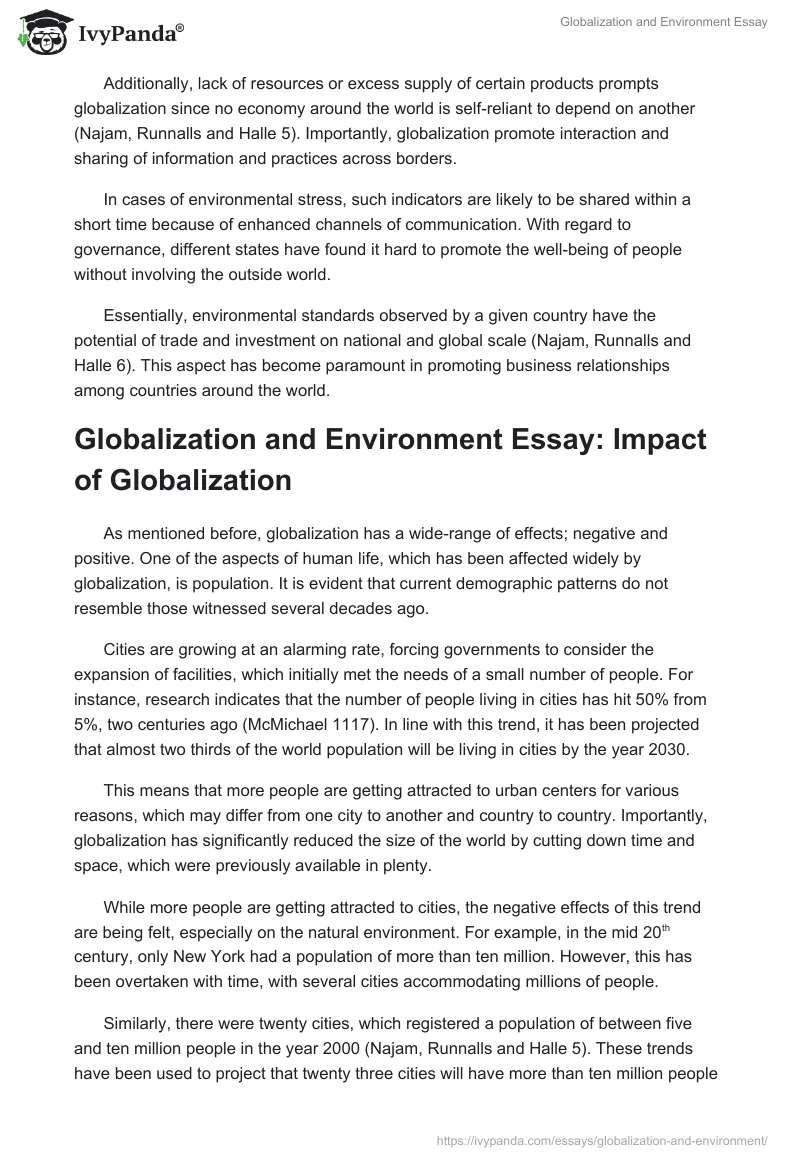 Globalization and Environment Essay. Page 2