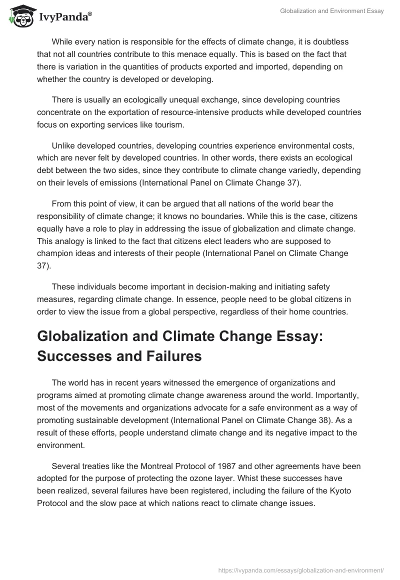 Globalization and Environment Essay. Page 4