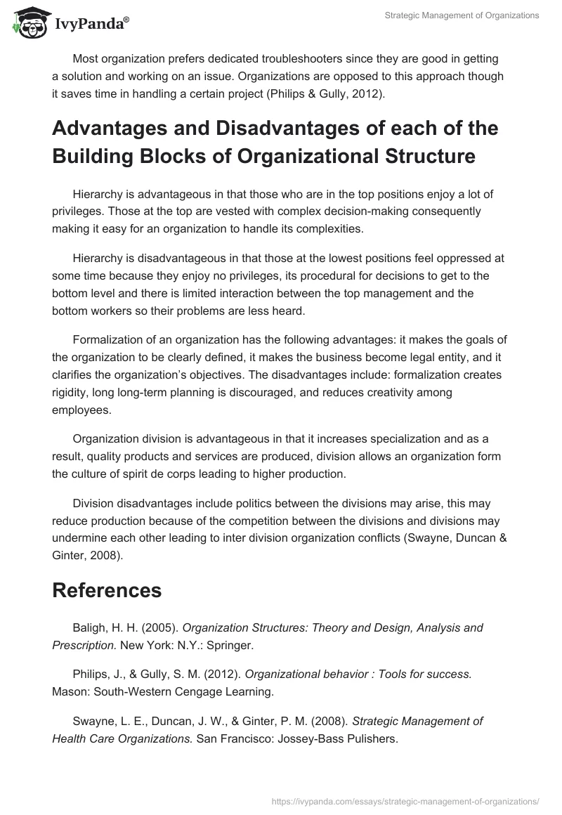 Strategic Management of Organizations. Page 4