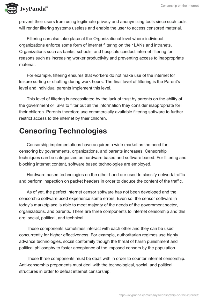 Censorship on the Internet. Page 3