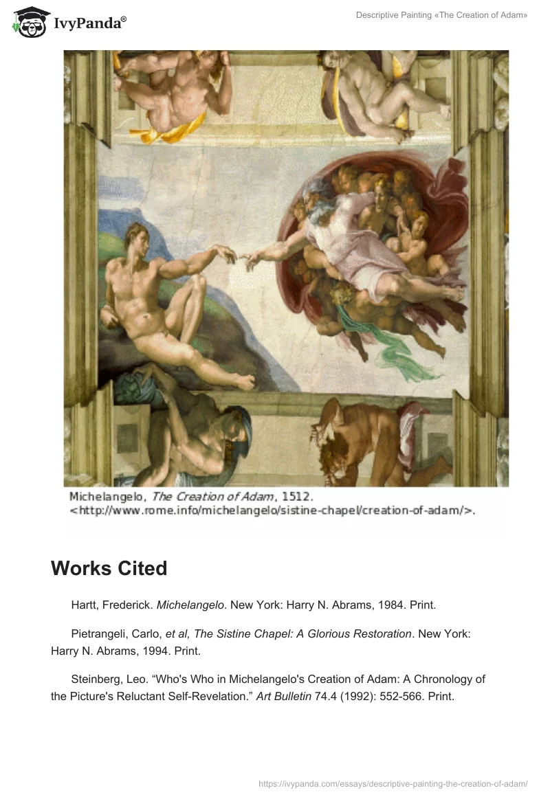 Descriptive Painting «The Creation of Adam». Page 4