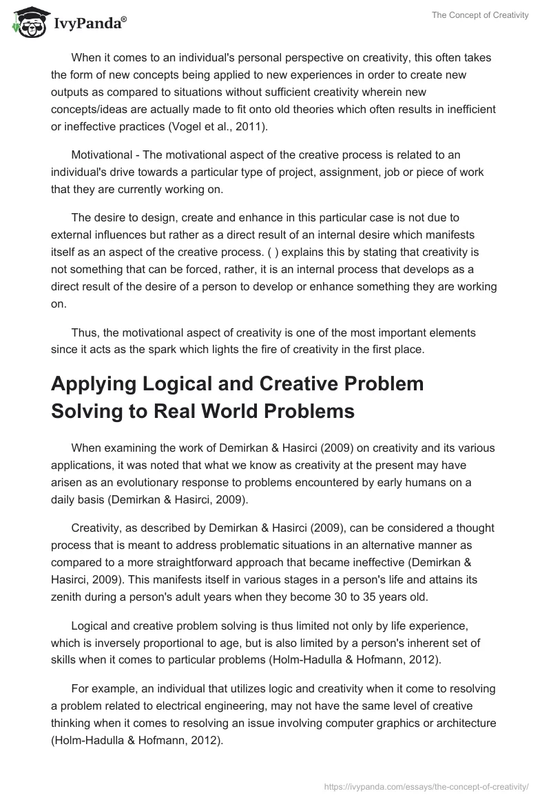 The Concept of Creativity. Page 2