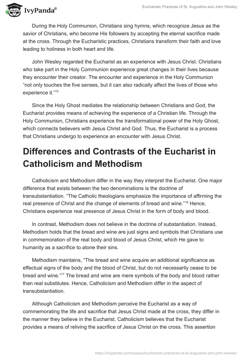 Eucharistic Practices of St. Augustine and John Wesley. Page 5
