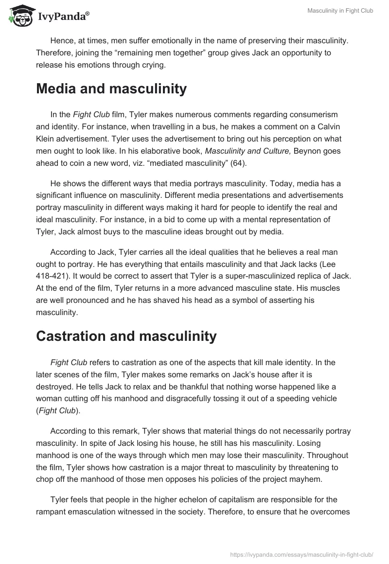 Masculinity in Fight Club. Page 4
