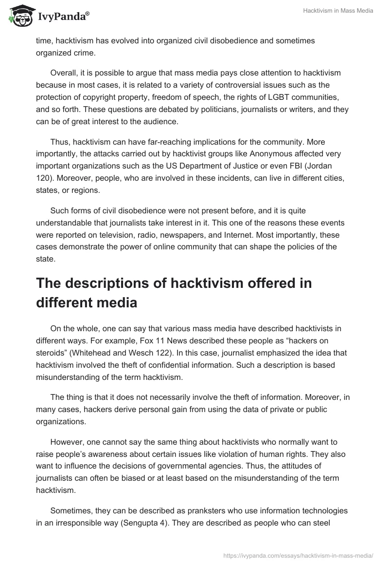 Hacktivism in Mass Media. Page 2