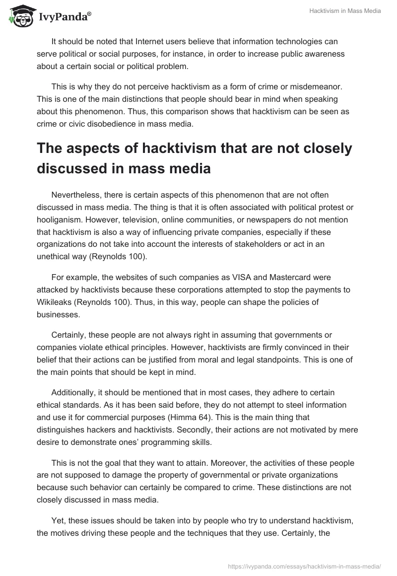Hacktivism in Mass Media. Page 4