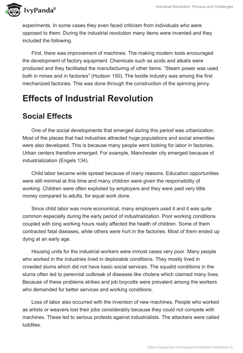 Industrial Revolution’ Process and Challenges. Page 3