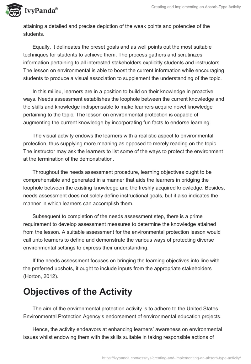 Creating and Implementing an Absorb-Type Activity. Page 2