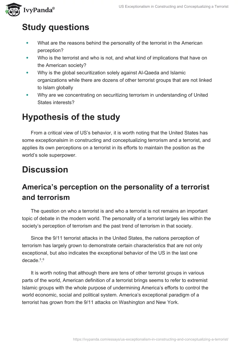 US Exceptionalism in Constructing and Conceptualizing a Terrorist. Page 2