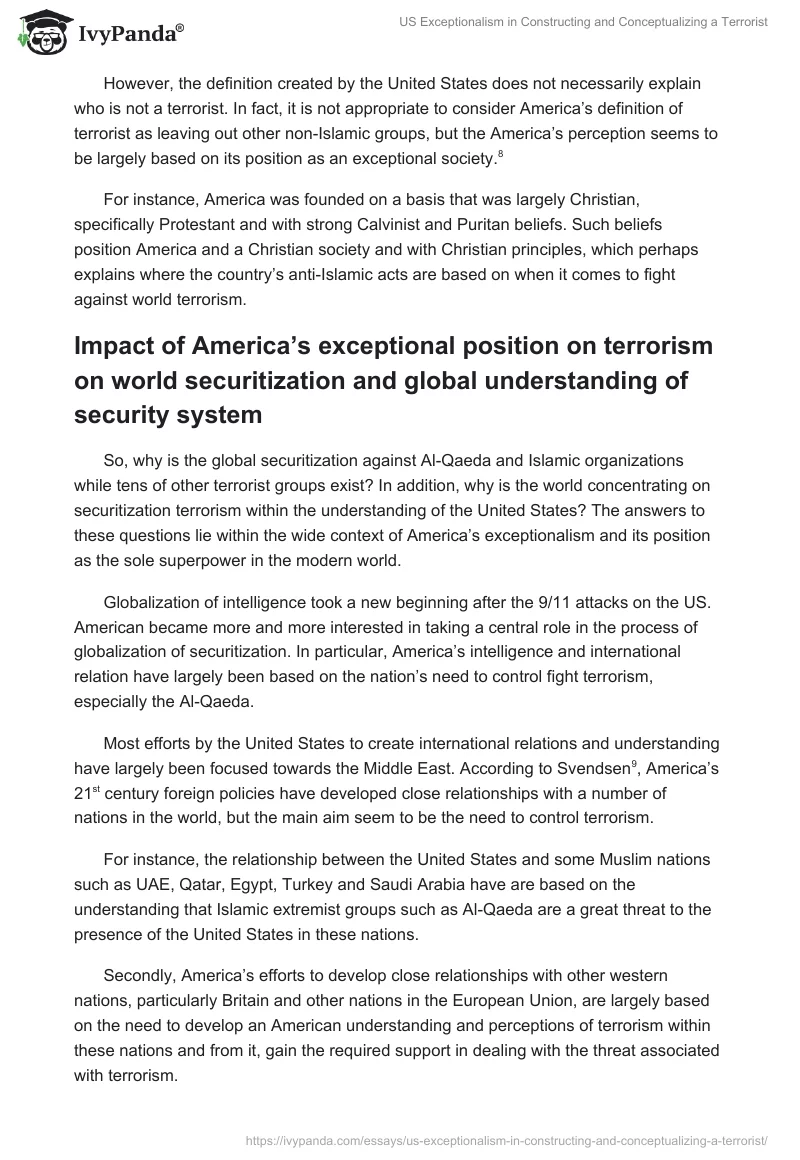 US Exceptionalism in Constructing and Conceptualizing a Terrorist. Page 4