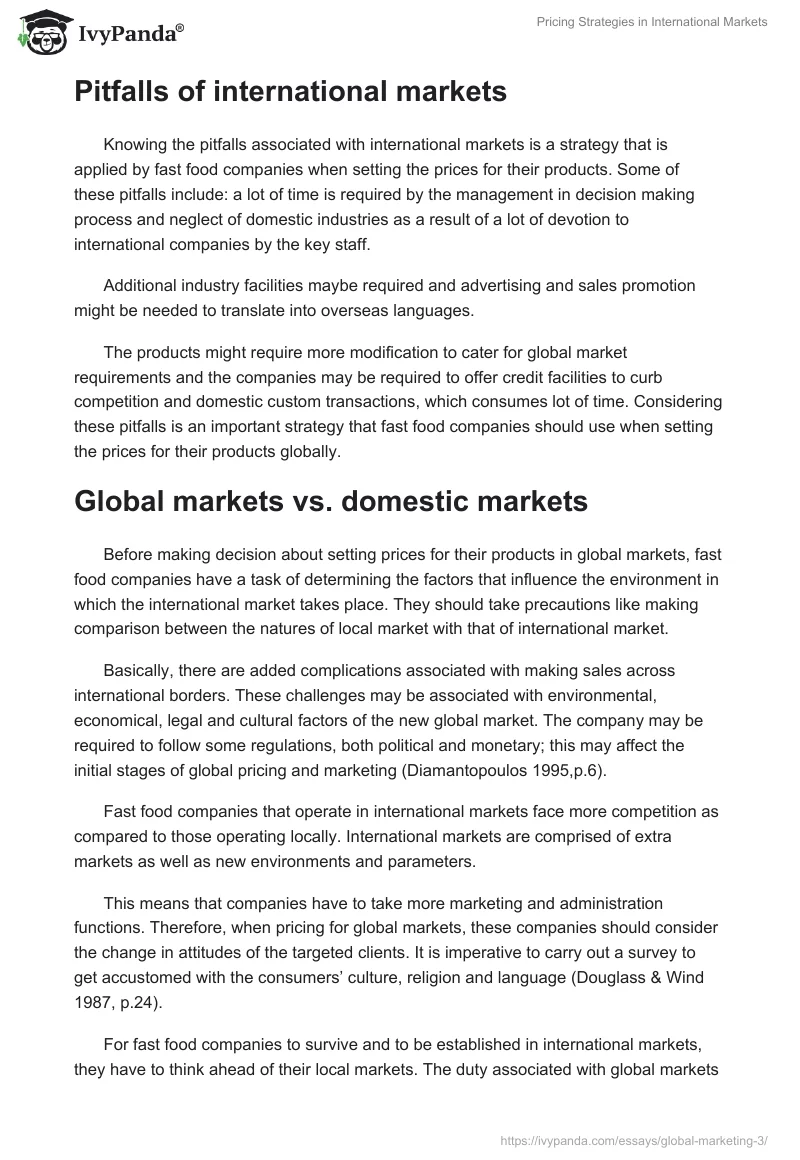 Pricing Strategies in International Markets. Page 3