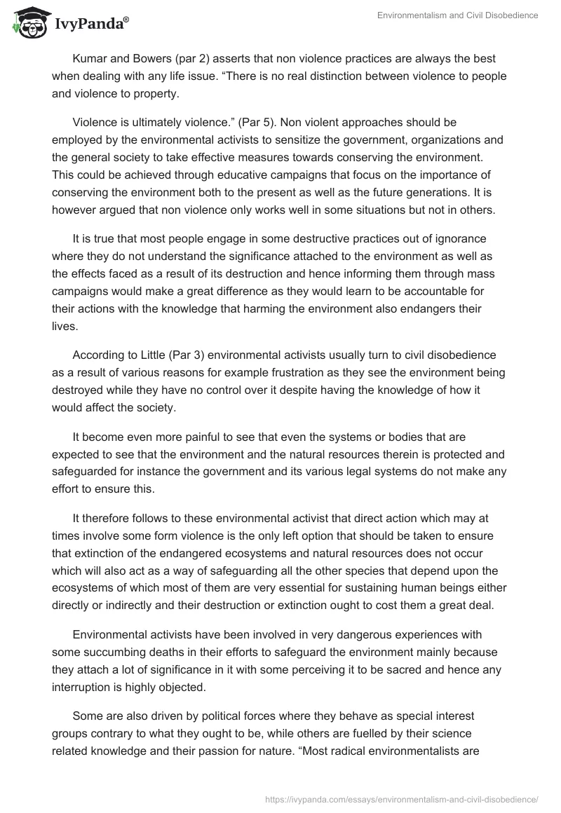 Environmentalism and Civil Disobedience. Page 4