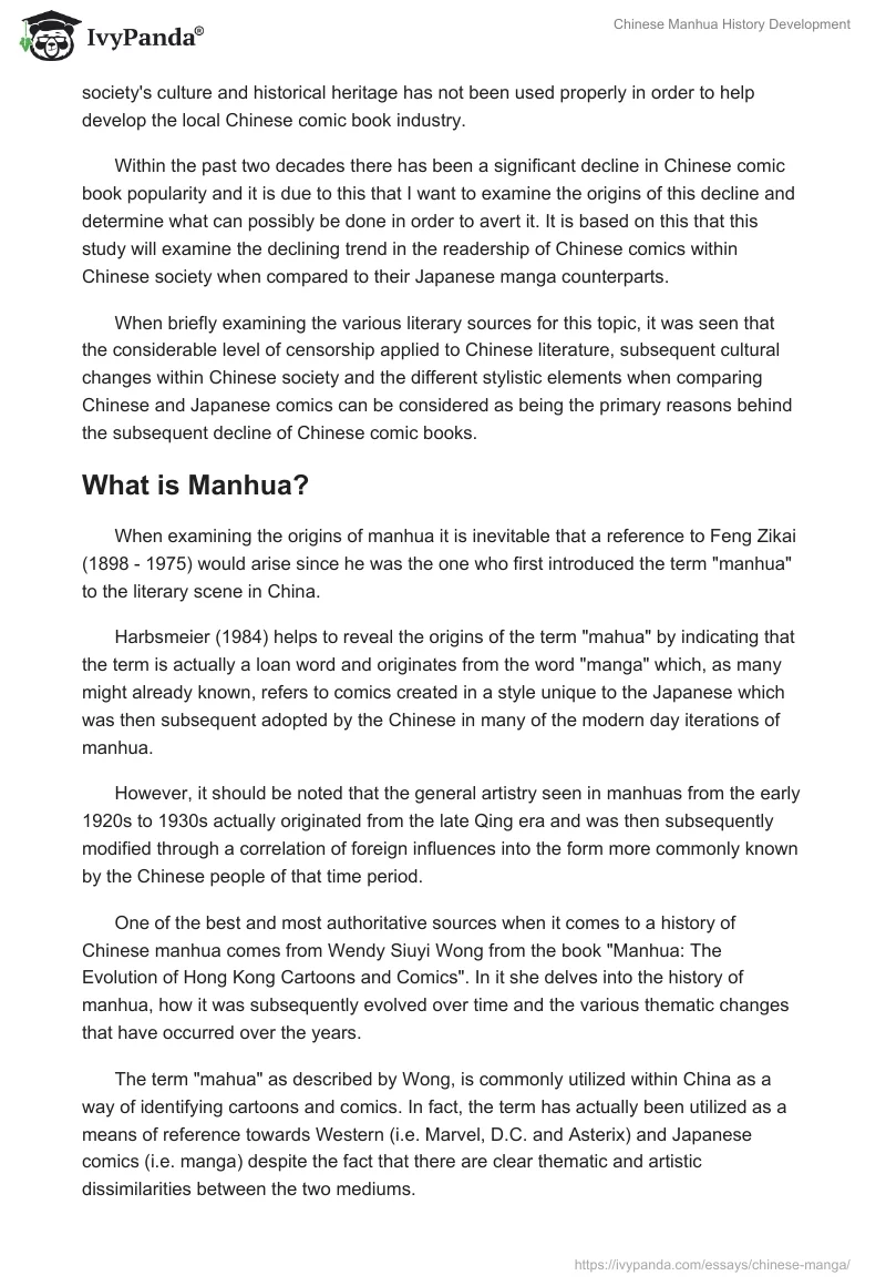 Chinese Manhua History Development. Page 2