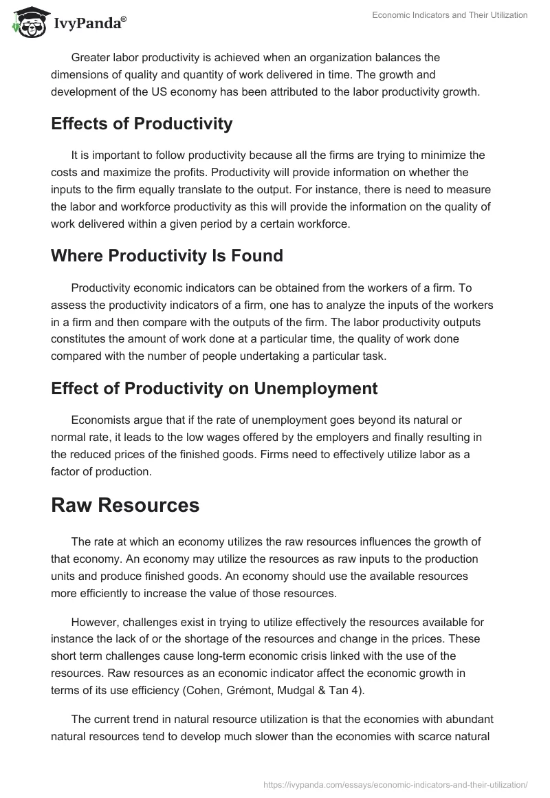 Economic Indicators and Their Utilization. Page 4