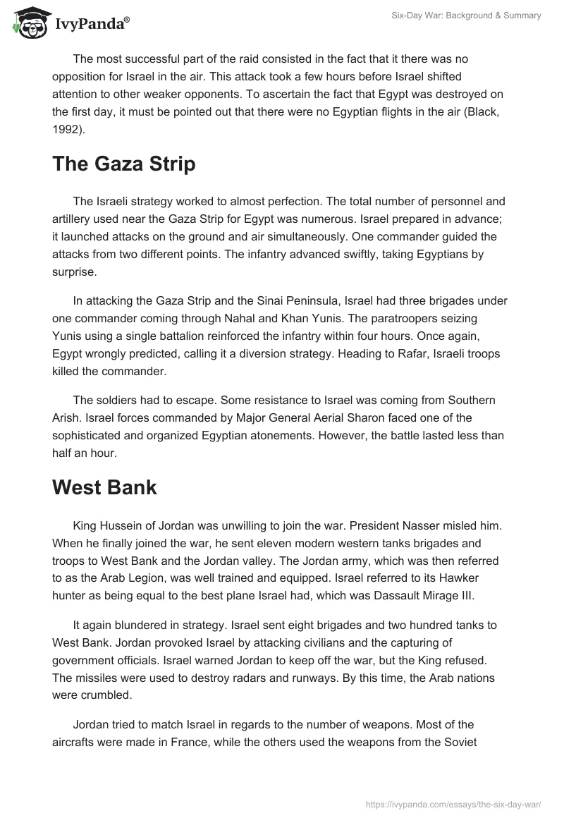 Six-Day War: Background & Summary. Page 3