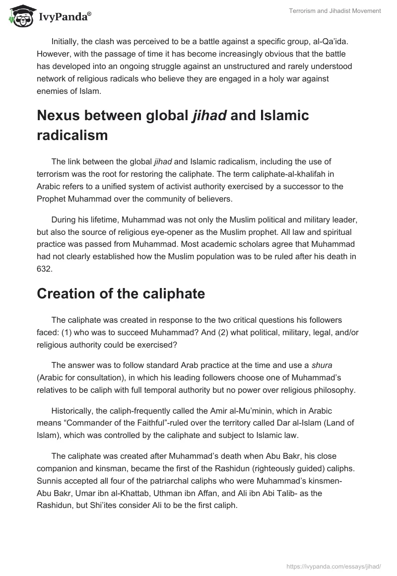 Terrorism and Jihadist Movement. Page 2