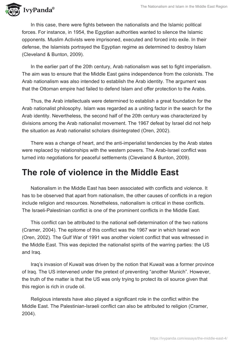 The Nationalism and Islam in the Middle East Region. Page 3