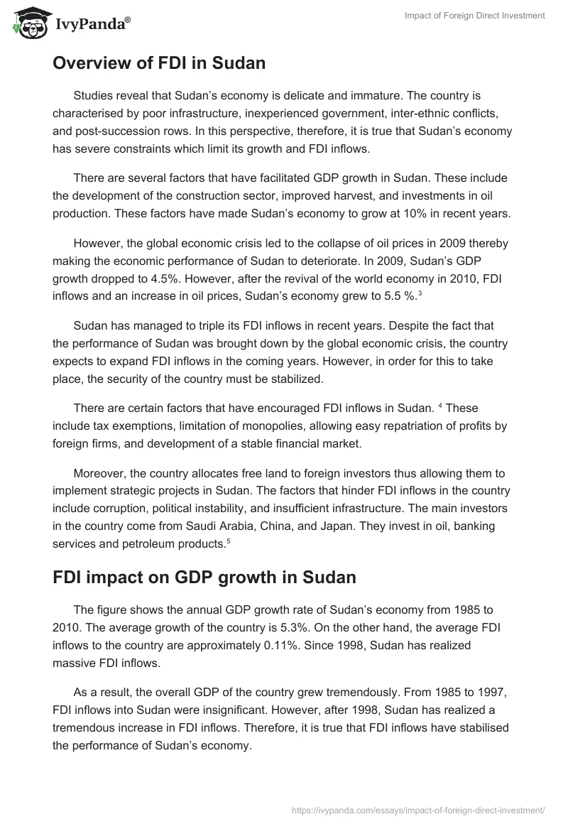 Impact of Foreign Direct Investment. Page 3
