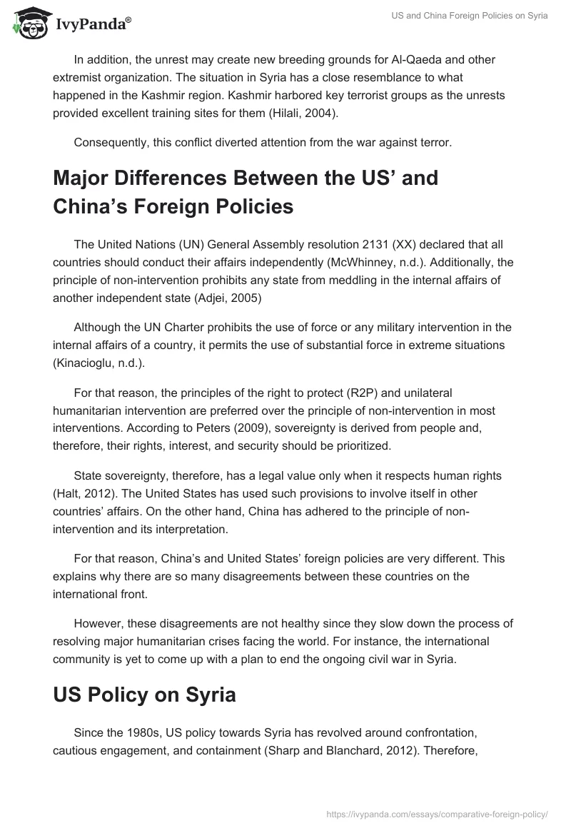 US and China Foreign Policies on Syria. Page 2