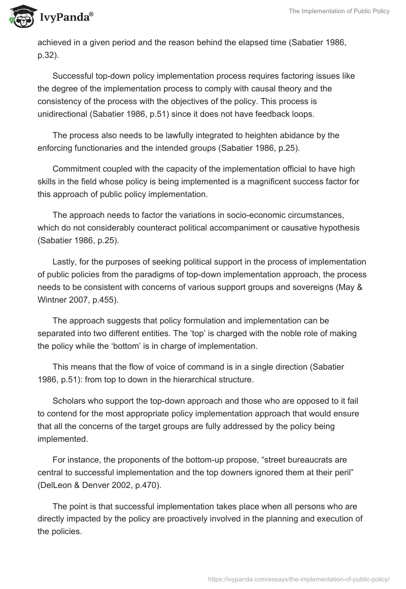 The Implementation of Public Policy. Page 3