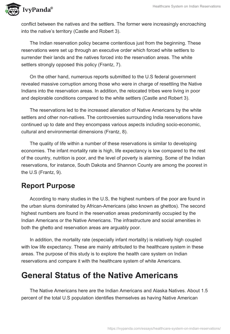Healthcare System on Indian Reservations. Page 2