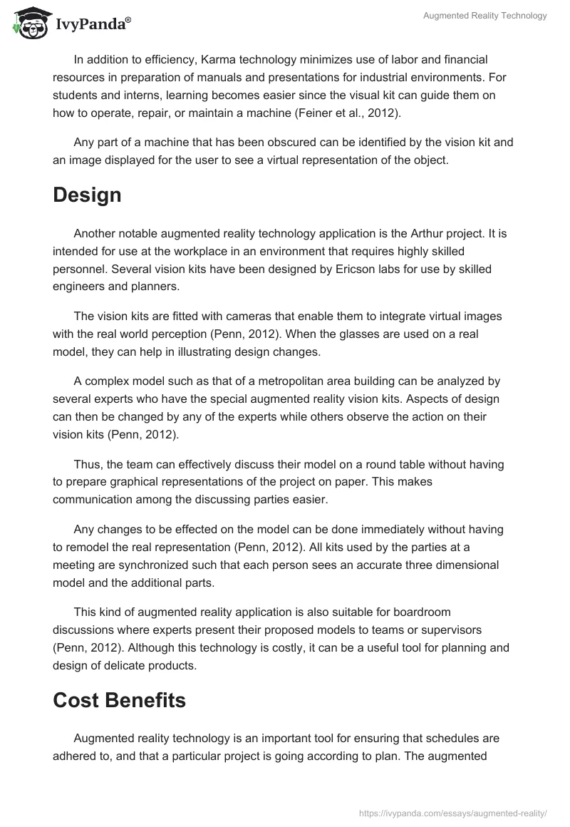Augmented Reality Technology. Page 3