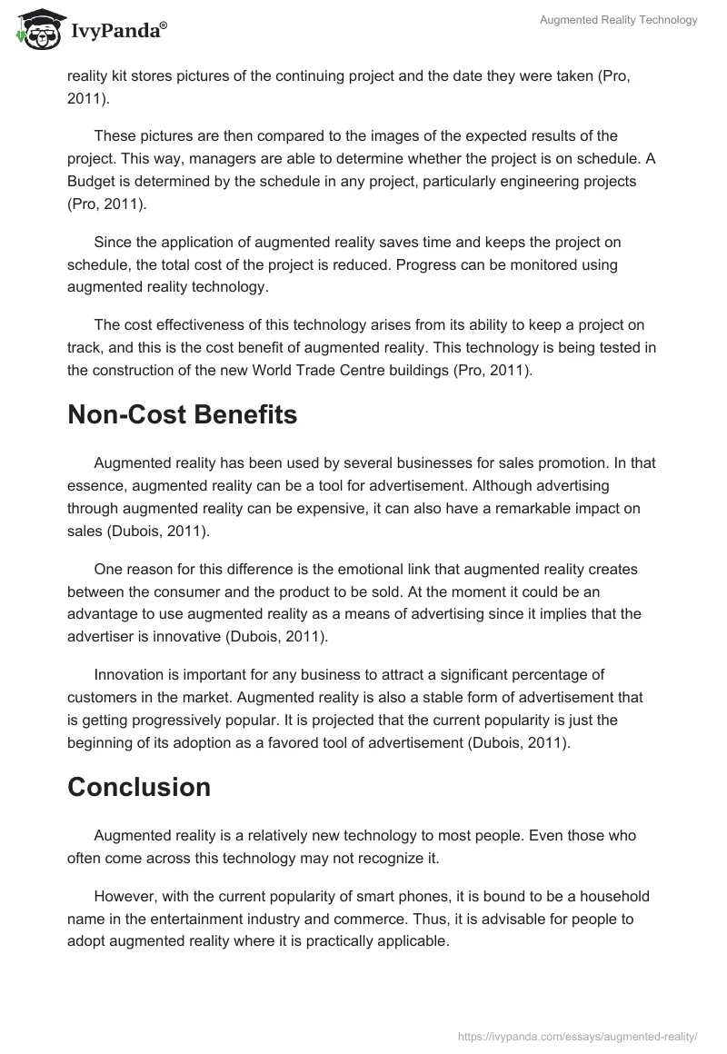 Augmented Reality Technology. Page 4
