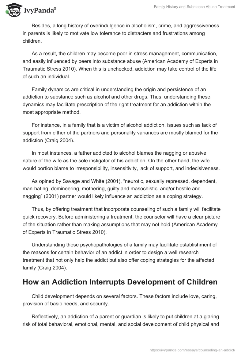 Family History and Substance Abuse Treatment. Page 2