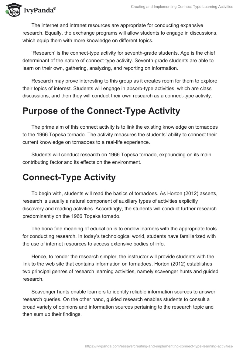 Creating and Implementing Connect-Type Learning Activities. Page 3
