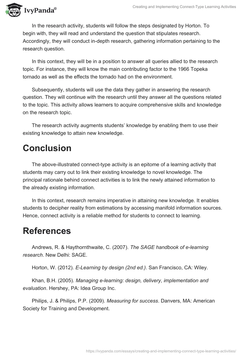 Creating and Implementing Connect-Type Learning Activities. Page 4