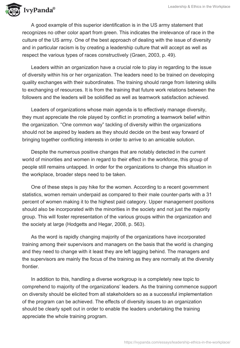 Leadership & Ethics in the Workplace. Page 5