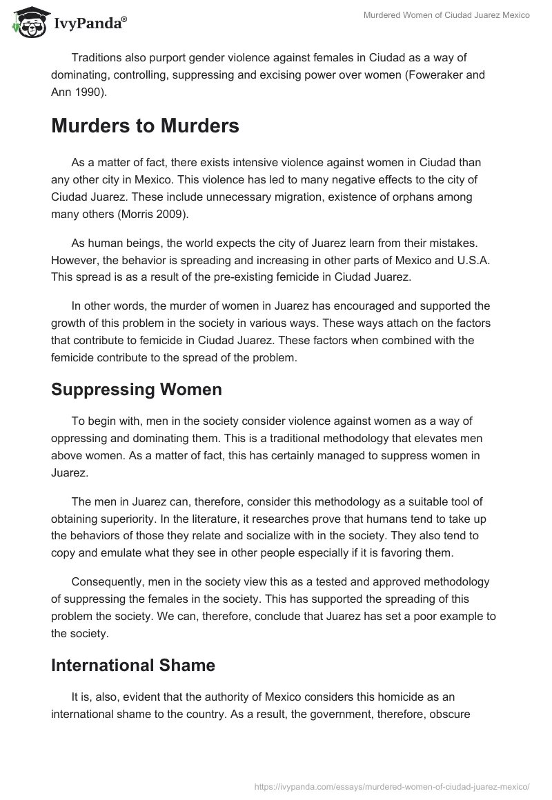 Murdered Women of Ciudad Juarez Mexico. Page 3