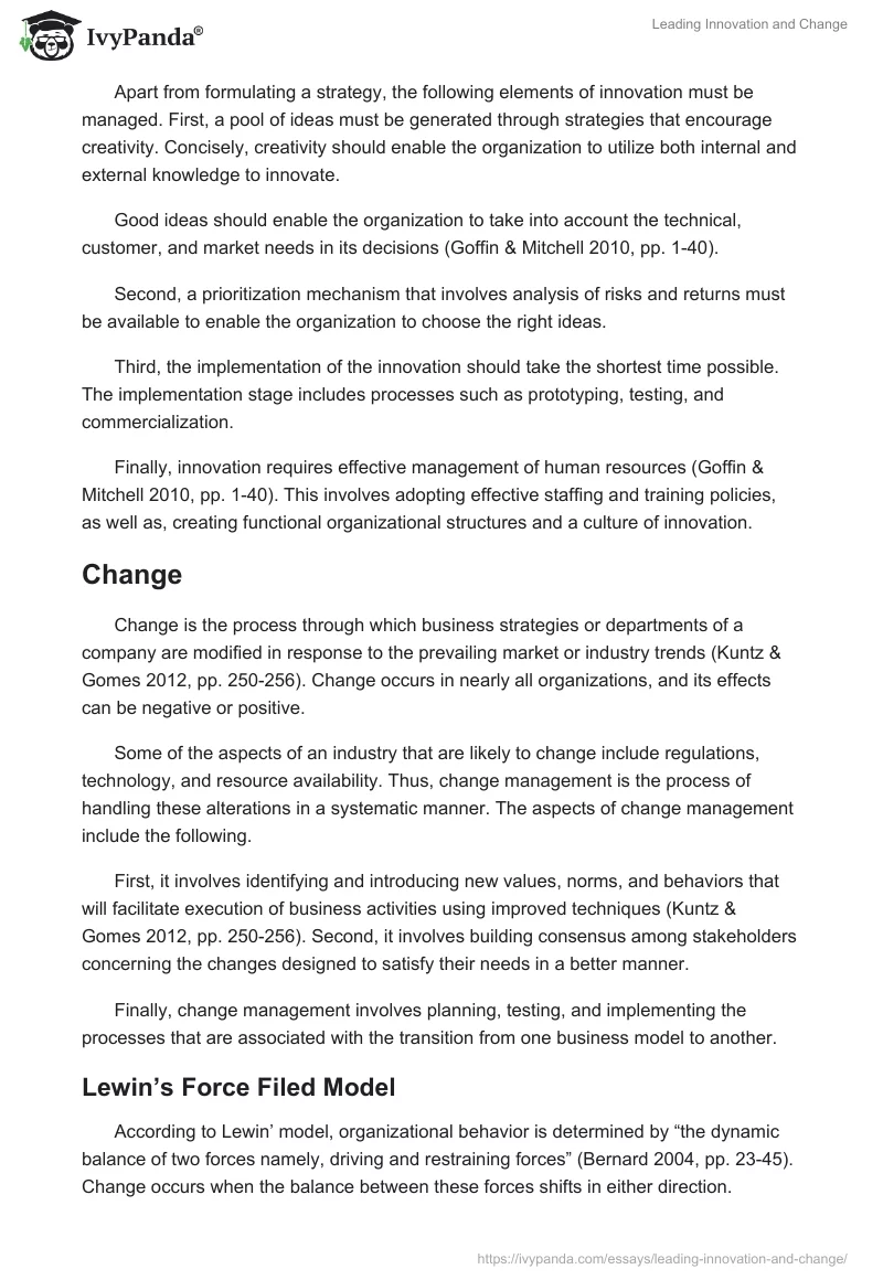 Leading Innovation and Change. Page 5