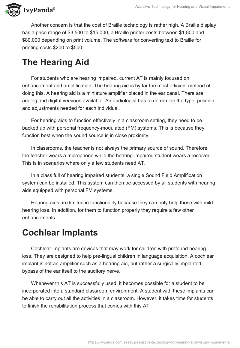Assistive Technology for Hearing and Visual Impairments. Page 3