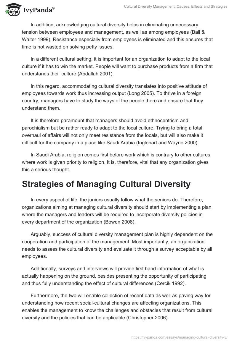 Cultural Diversity Management: Causes, Effects and Strategies. Page 3