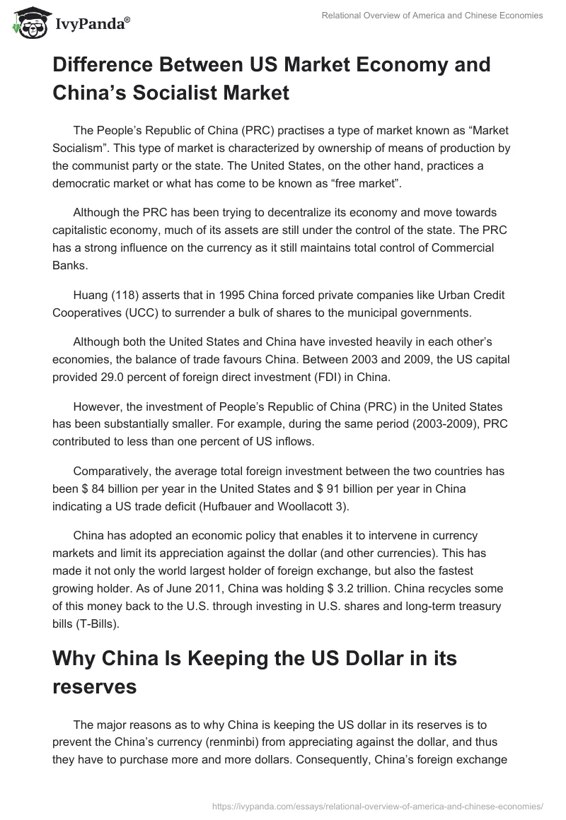 Relational Overview of America and Chinese Economies. Page 2