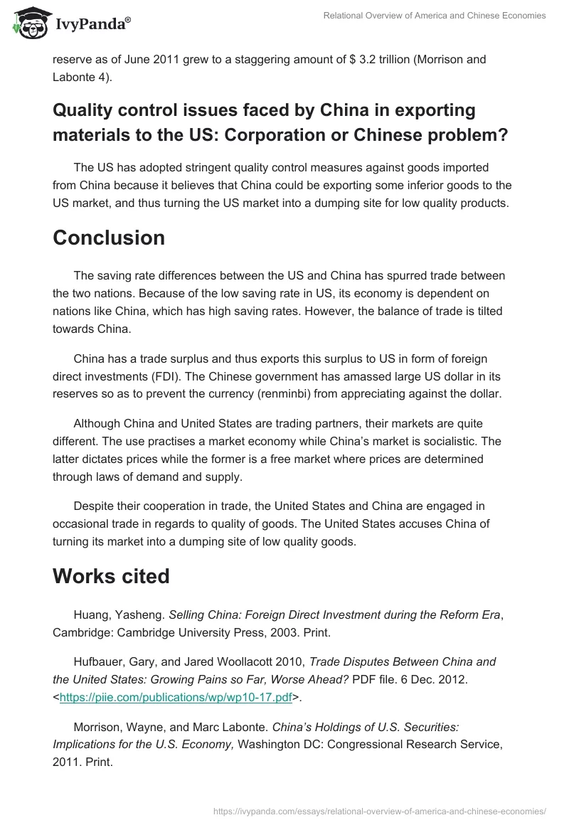 Relational Overview of America and Chinese Economies. Page 3
