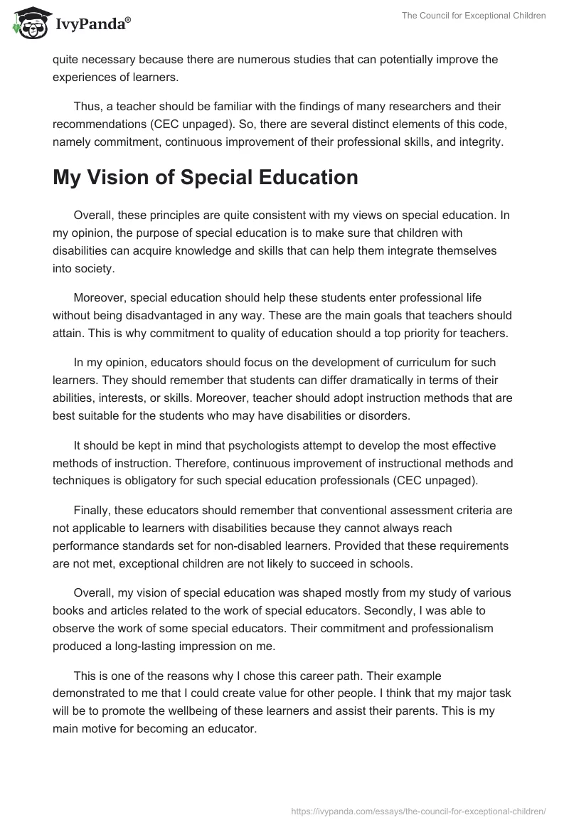 The Council for Exceptional Children. Page 2