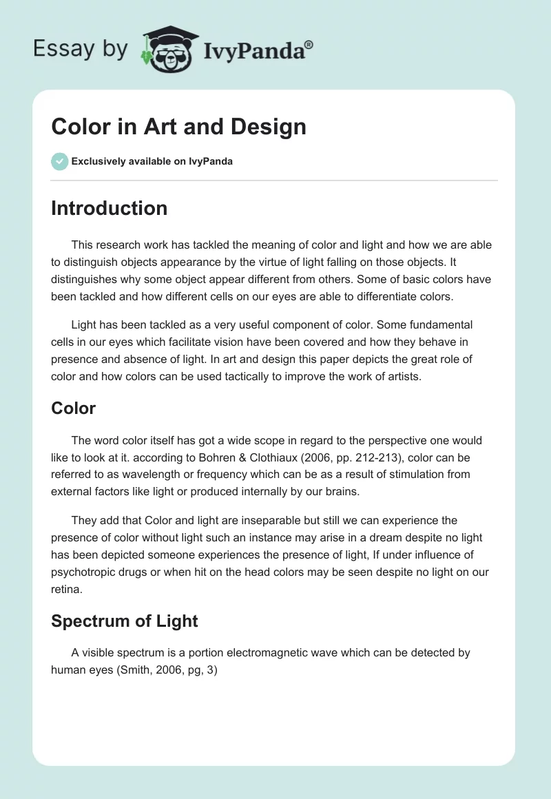 Color in Art and Design. Page 1