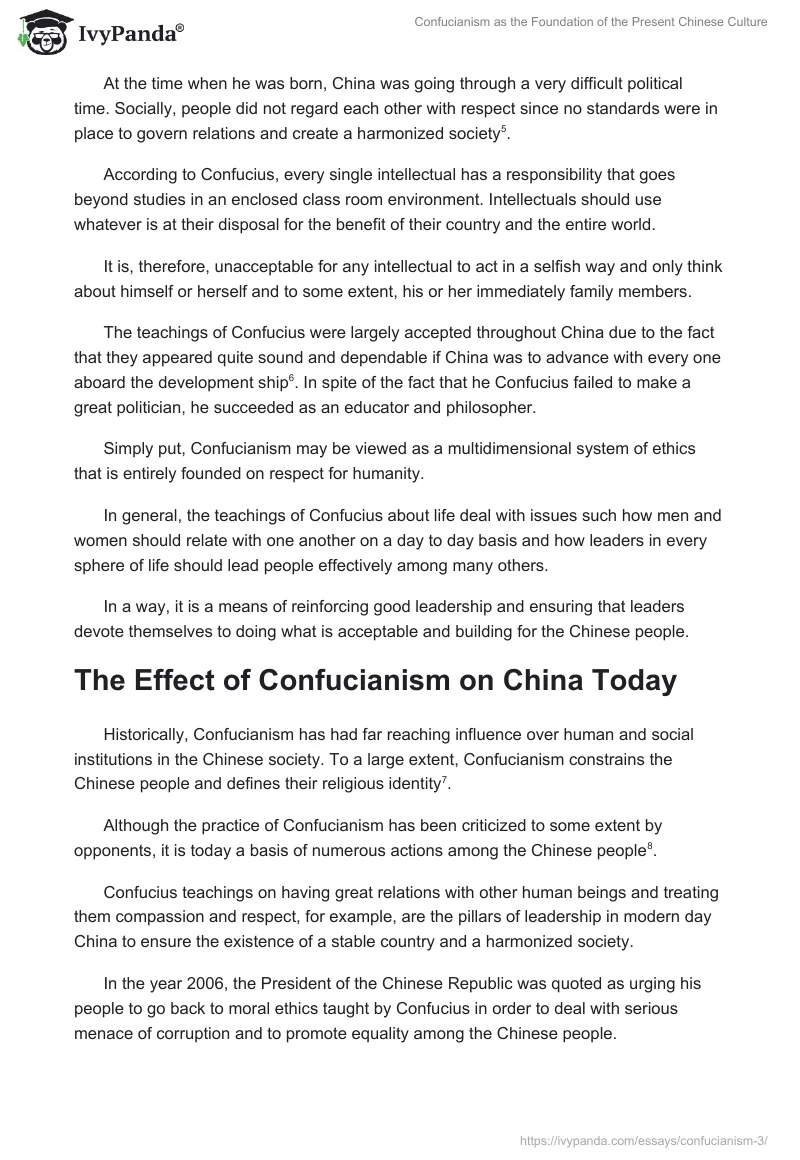 Confucianism as the Foundation of the Present Chinese Culture. Page 2