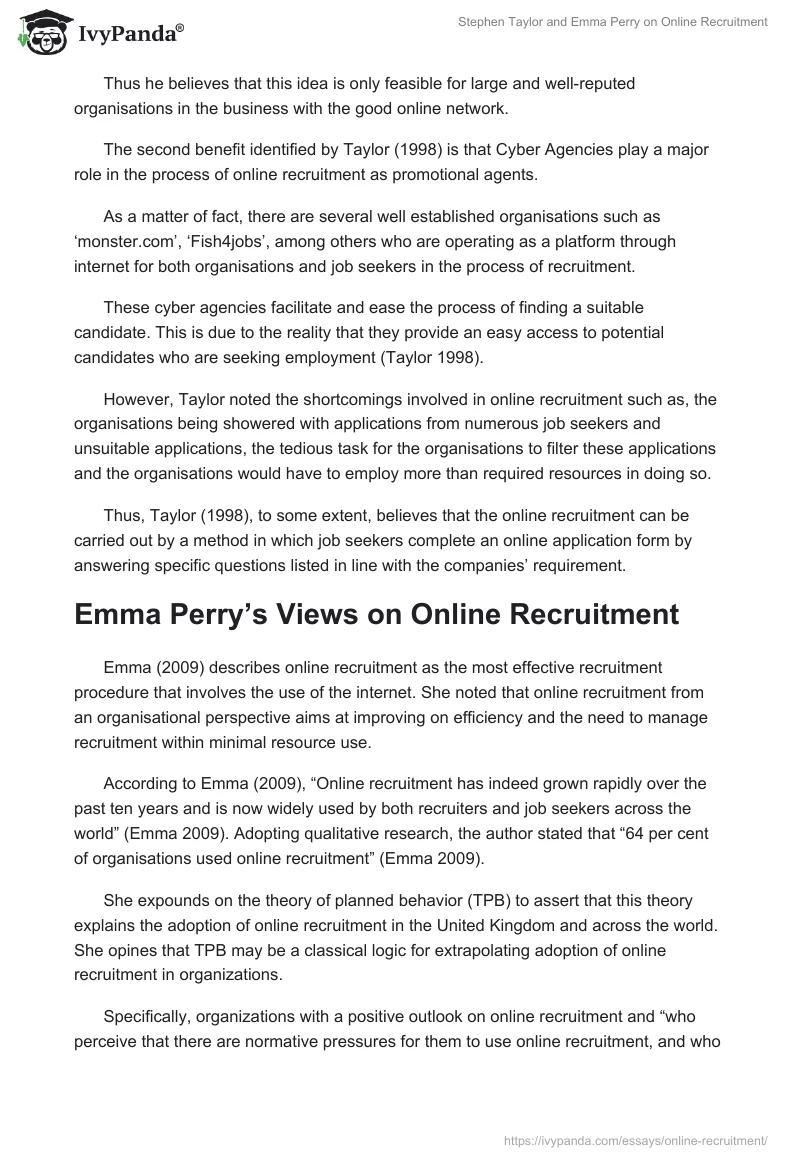 Stephen Taylor and Emma Perry on Online Recruitment. Page 5