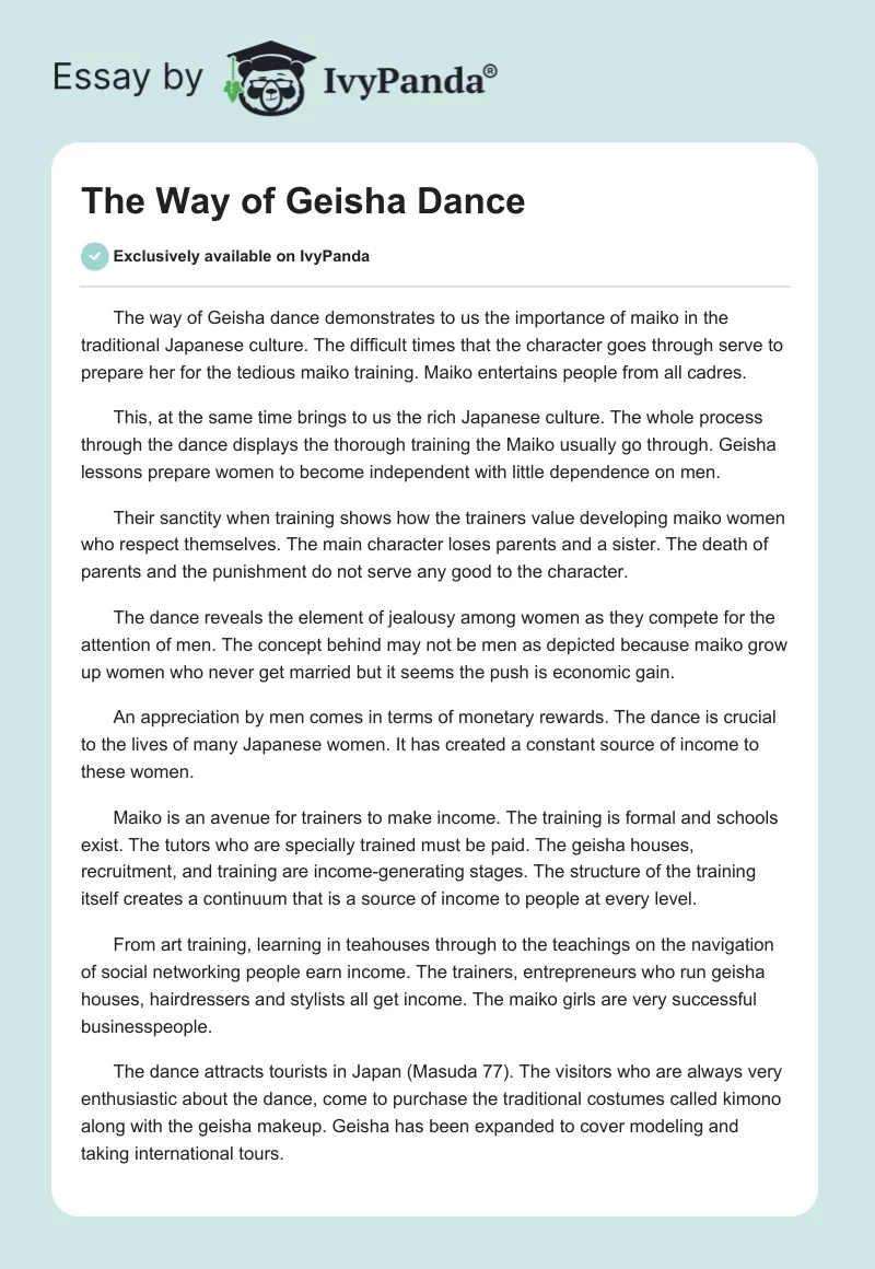The Way of Geisha Dance. Page 1
