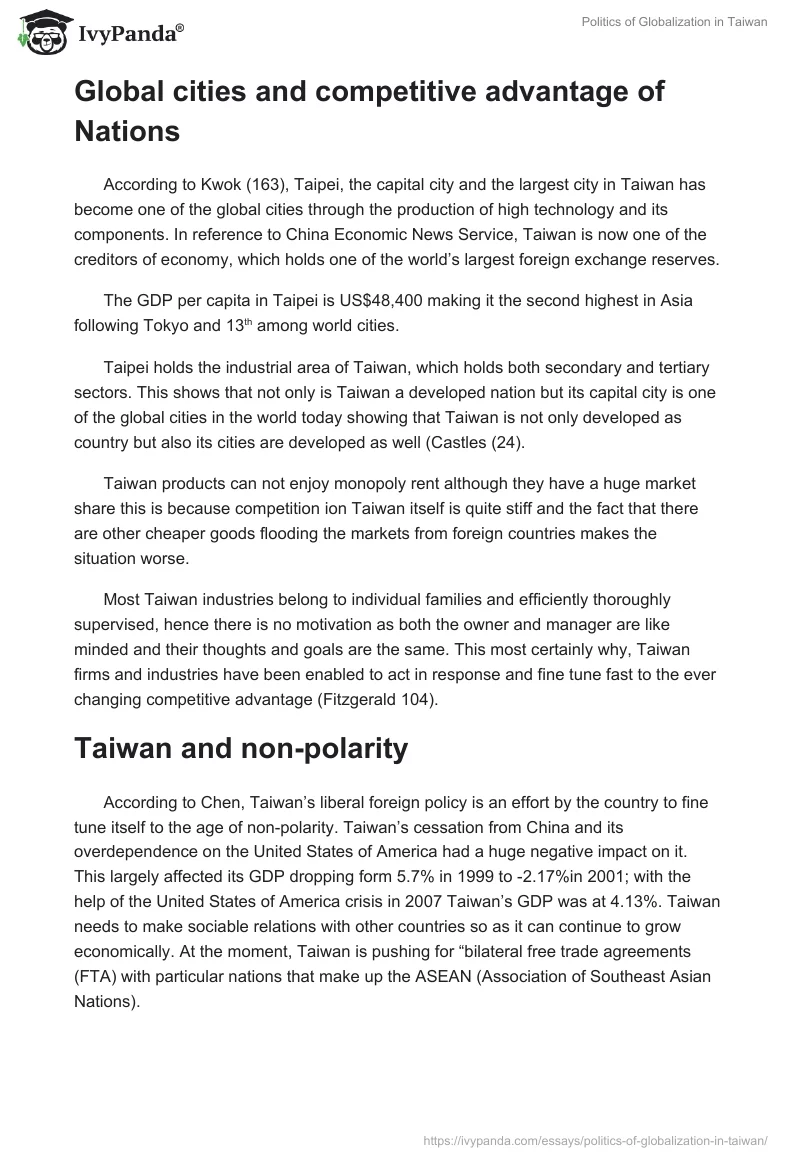 Politics of Globalization in Taiwan. Page 2